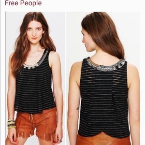 Free People Louie Beaded Sleeveless Top